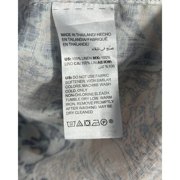 Chicos Linen Shirt Button Up Women's No Iron Tropical Fresh Chic Coral Size 3 - Picture 11 of 11